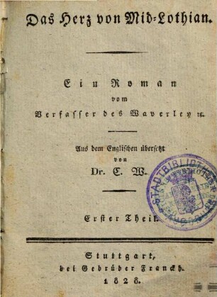 Das Herz von Mid Lothian : ein Roman, 1
