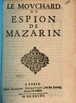 Le Mouchard ou espion de Mazarin