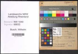 Entnazifizierung Wilhelm Busch , geb. 08.12.1900 (Verwaltungsangestellter)
