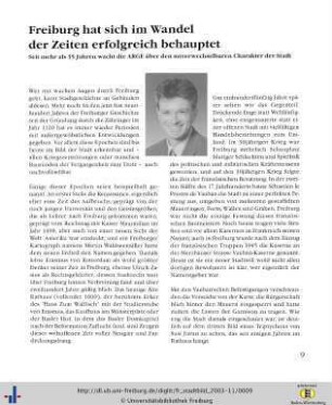 Freiburg hat sich im Wandel der Zeiten erfolgreich behauptet