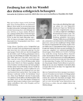 Freiburg hat sich im Wandel der Zeiten erfolgreich behauptet