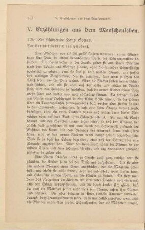 V. Erzählungen aus dem Menschenleben