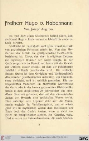 Freiherr Hugo v. Habermann