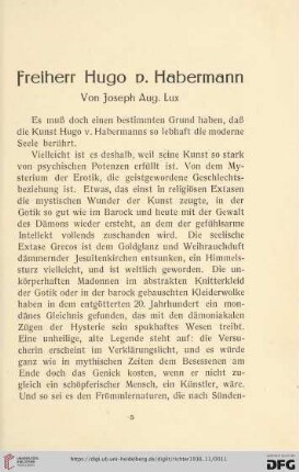 Freiherr Hugo v. Habermann