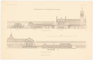 Hauptbahnhof, Wiesbaden: 2 Ansichten und des Empfangsgebäudes