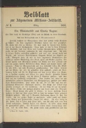Beiblatt N° 2. März. 1891
