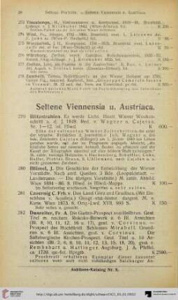 Seltene Viennensia u. Austriaca (Nr. 279-309)