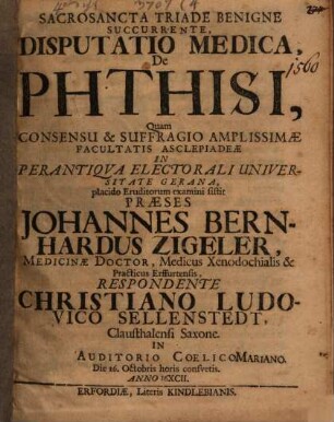 Disp. med. de phthisi