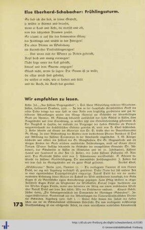 Wir empfehlen zu lesen.