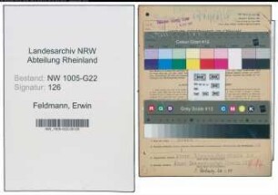 Entnazifizierung Erwin Feldmann , geb. 03.05.1911 (Metzger)