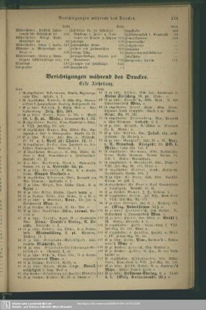 Berichtigungen während des Druckes