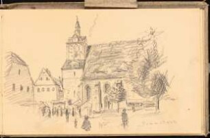 Skizzenbuch 1898-99: Dommitzsch perspektivische Ansicht
