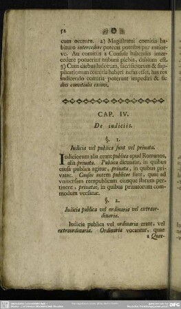 Cap. IV. De iudiciis