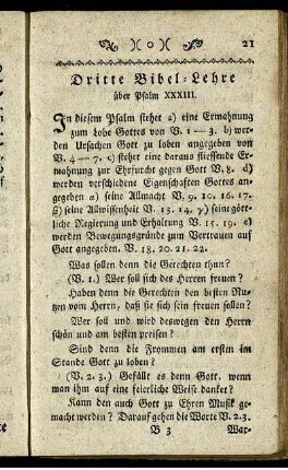 Dritte Bibel-Lehre.