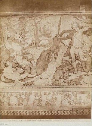 Domenico Beccafumi: Abraham opfert Isaak, Detail des Fußbodens im Dom von Siena