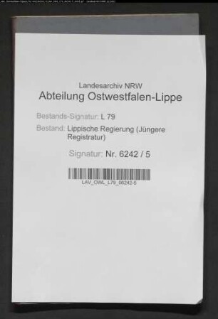 Stammrolle des Amts Varenholz (Aushebungsbezirk Lemgo)