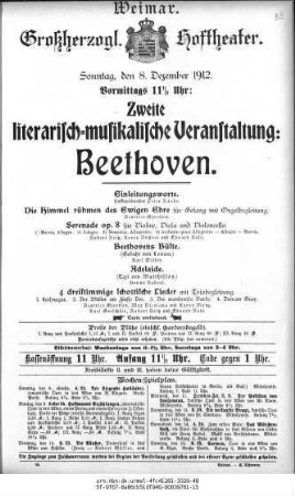 Literarisch=musikalische Veranstaltung: Beethoven