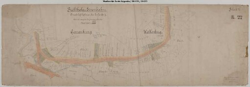 Parzellenkarte, Blatt B.27. Gleisanschluss Eulenberg: Lageplan. Abzeichnung der Ergänzungskarte.
