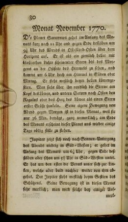 Monat November 1770.