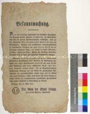 Bekanntmachung des Rates der Stadt Leipzig betreffend die Abgabe zum Kriegsschulden-Tilgungsfonds