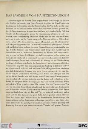 Das Sammeln von Handzeichnungen