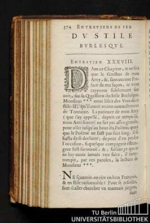Entretiens De Feu Dv Stile Bvrlesqve. Entretien XXXVIII.