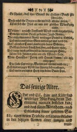 V. Das feurige Alter.