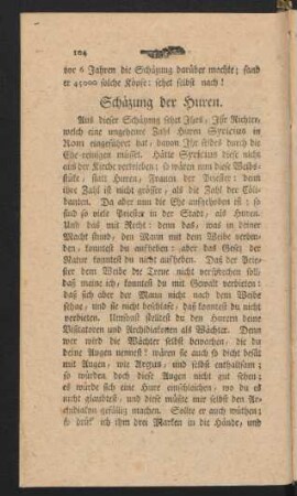 Schäzung der Huren.