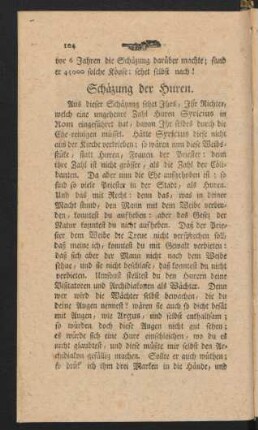 Schäzung der Huren.