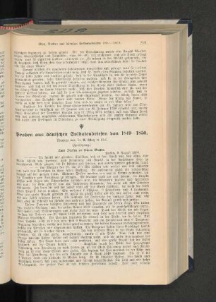 Proben aus dänischen Soldatenbriefen von 1849-1850.