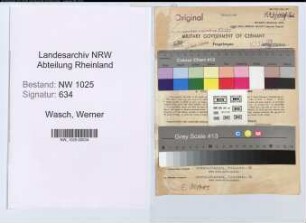 Entnazifizierung Werner Wasch , geb. 31.08.1887 (Lehrer)