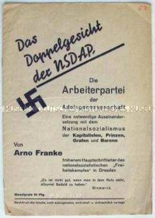 Propagandaschrift der NSDAP-Opposition aus dem Vorfeld der Reichstagwahl am 31. Juli 1932