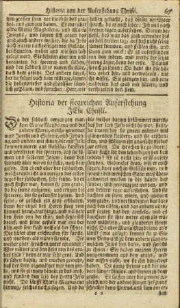 Historia der siegreichen Auferstehung Jesu Christi
