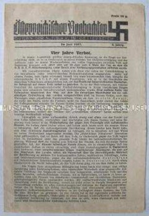 Mitteilungsblatt der österreichischen NSDAP aus der Zeit des Verbotes