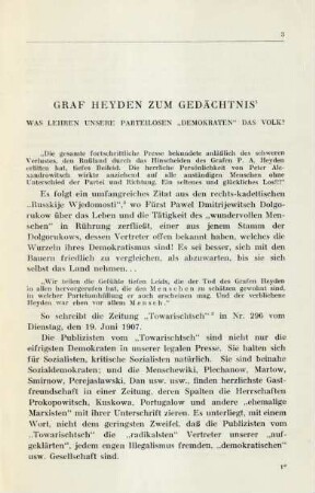 Graf Heyden Zum Gedächtnis