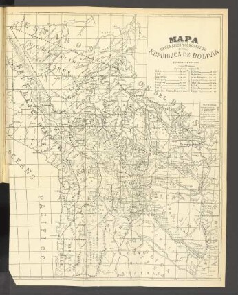 Mapa geográfico y corogracigo de la república de bolivia