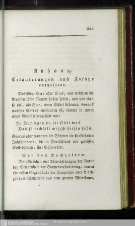 Anhang, Erläuterungen und Zusätze enthaltend
