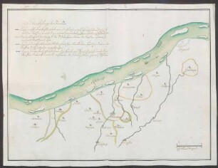 Karte des Gebiets zwischen Breisach, Staufen und Schliengen mit dem Rheinstrom.