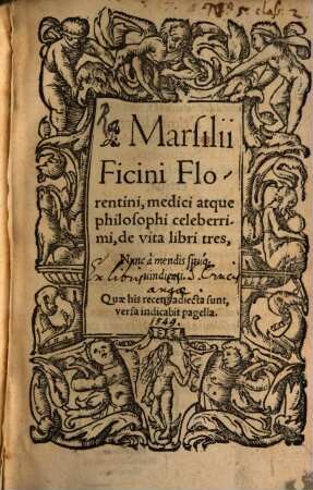 De vita : libri tres ; recens iam a mendis situque vindicati