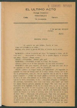 El último acto : Diálogo dramático