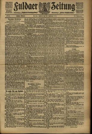 Erste Ausgabe vom Freitag, den 24. Februar 1911.
