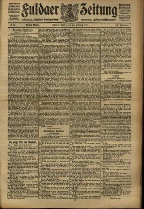 Erste Ausgabe vom Freitag, den 24. Februar 1911.