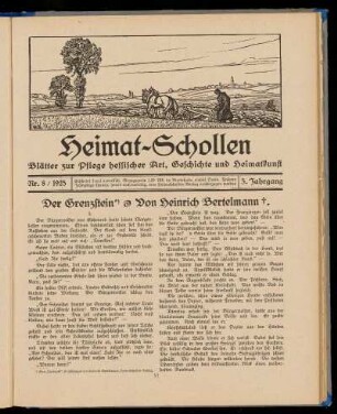 Heimat-Schollen 5. Jahrgang, Nr. 8, 1925