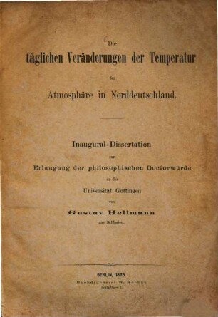 Die täglichen Veränderungen der Temperatur der Atmosphäre in Norddeutschland