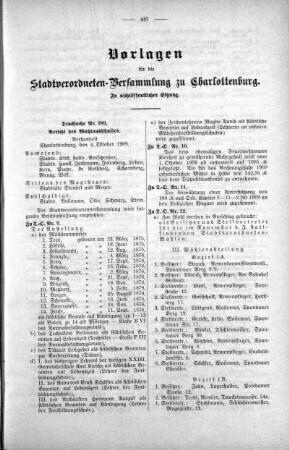 In nicht öffendlicher Sitzung (289), 06. Oktober 1909