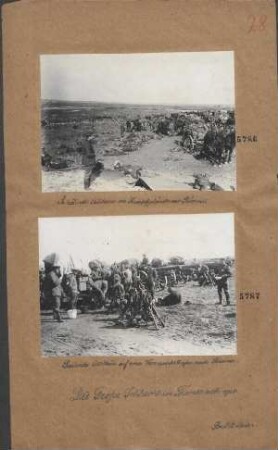 Rastende Artillerie im Kampfgelände von Pêronne