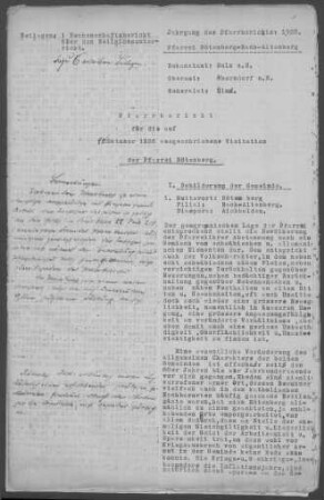 Rötenberg mit Bach-Altenberg und Aichhalden (Lkr. Rottweil): Pfarrbericht 1926