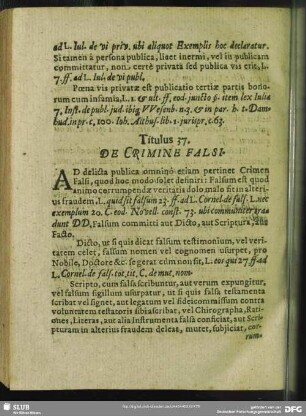 Titulus 37. De Crimine Falsi
