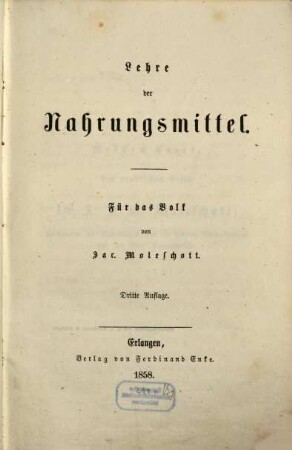 Lehre der Nahrungsmittel : Für das Volk