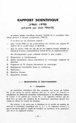 23-44, Rapport scientifique 1965 - 1970